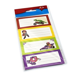 наклейки школьные с рисунком 12шт. для тетрадей, упаковка пэт - пакет