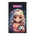 Блокнот А7  16л "Девочка с ёжиком" на скрепке