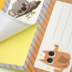 наклейки школьные с рисунком 12шт. для тетрадей, упаковка пэт - пакет