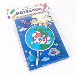Блокнот 14*21см 80л "Веселые картинки" голография, с ручкой шар.