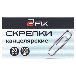 скрепки 28мм "бугинком" без покрытия 100шт/уп  рб