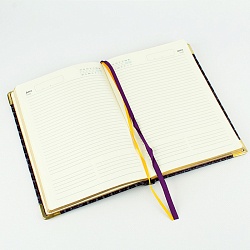 ежедневник недатированный  а5 152л iguana (темно-син) обложка искусств. кожа , золотой срез мет.уг