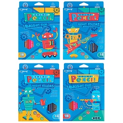 карандаши 18цв трёхгранный корпус "роботы"