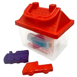 набор для лепки домик : 2 формочки, тесто для лепки 7 цветов