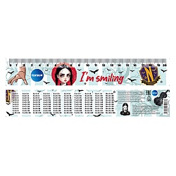 линейка  20см пластиковая "wednesday" с таблицей умножения