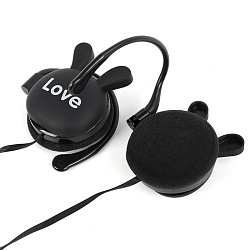 наушники "зайки" накладные проводные с микрофоном черные