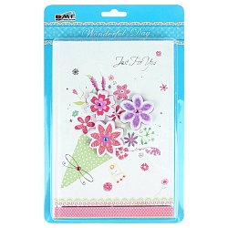 Блокнот 19*13см 60л в линейку "3D Цветы со стразами" европодвес