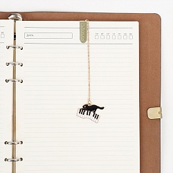 закладка металлическая "кот на клавишах"