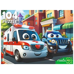пазлы  104 элемента важный транспорт в городе