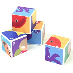 кубики пластиковые "микс" 4шт