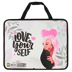 папка детская с ручками а4 пласт. с рисунком на молнии современная красавица