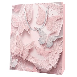 пакет подарочный 26*32*10см  "бабочки"