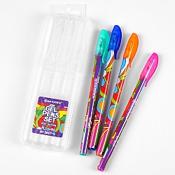 набор ручек гел.  4цв. "darvish" с блёстками, в пласт.пенале, европодвес, д/дев