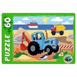 пазлы   60 элементов синий трактор №14