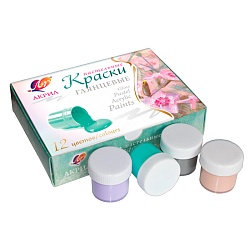 краски акриловые 12цв. пастельные  без кисти луч