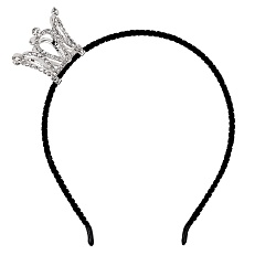 ободок чёрный для волос с короной