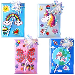 Блокнот 14*21см 80л "Веселые картинки" голография, с ручкой шар.