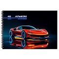 Альбом для рисования 40л. на гребне "Скоростные автомобили-2"