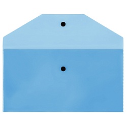 папка-конверт на кнопке с6 150мкм прозрачная синяя