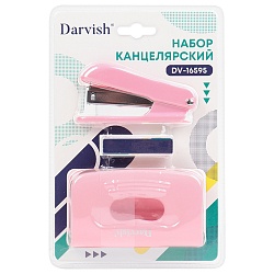 набор канцелярский (степлер №10, дырокол, скобы) ассорти