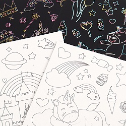 гравюра-раскраска единороги