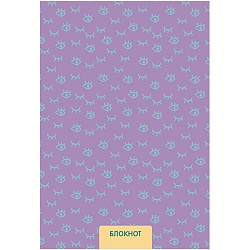 Блокнот А7  40л "Реснички" на гребне, в клетку, картонная обложка