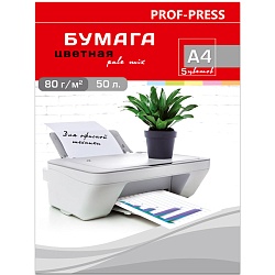 бумага а4  50л "pale" пастель 5цветов  80г/м2