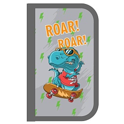 пенал 1отдел. soft 190*115мм дино на скейте