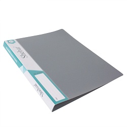 папка с пружинным скоросшивателем и карманом а4 серая