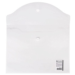 папка-конверт на кнопке а5 "brauberg" прозрачная 180мкм