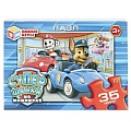 Пазл   35 деталей  Суперщенки в машинках