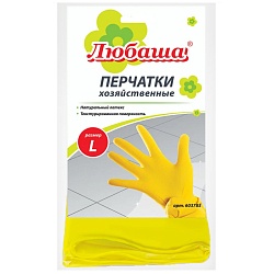перчатки резиновые хозяйственные любаша хлопчатобумажное напыление р-р l