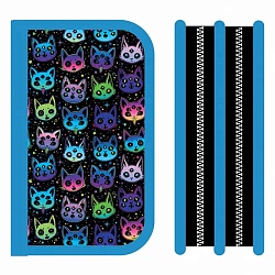 пенал 2отдел. 190*120мм creepy cats с откидной планкой