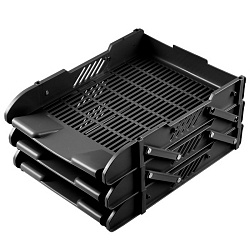 лоток горизонтальный 3 секции черный