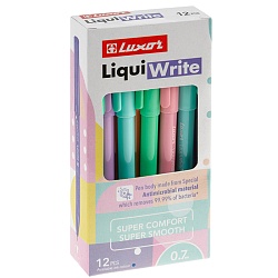 ручка шар. синяя   luxor "liquiwrite" корпус ассорти