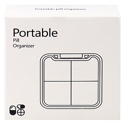таблетница мини на день, 4 приема 9*9*2 см