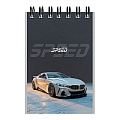 Блокнот А7  40л "Красивые автомобили-8" на гребне в клетку