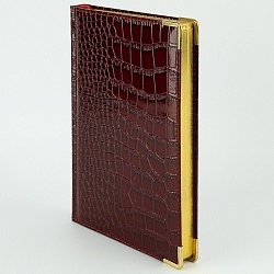 ежедневник недатированный  а5 152л grand croco (бордо) обложка искусств. кожа , золотой срез мет.уг