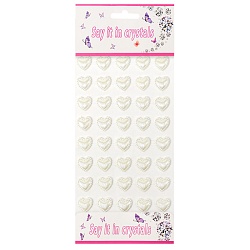 наклейки-стразы "сердечки" цвет белый