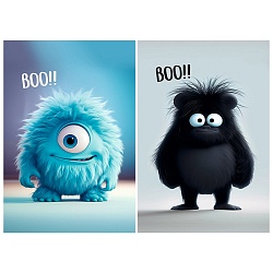 Блокнот А7  48л "Цветные монстрики-3" на склейке