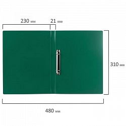 папка с 2-мя кольцами 21мм "staff" зелёная 500мкм (до 170 листов)