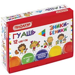 гуашь 12цв. "эники-беники" по 10мл