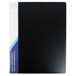 папка с пружинным скоросшивателем и карманом а4 чёрная