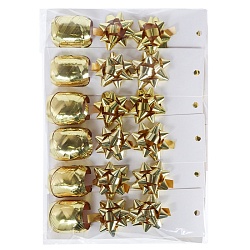 набор для оформления подарков золотой 2 банта+лента5мм*10м