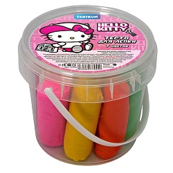 набор теста для лепки hello kitty  в наборе : 2 формочки, тесто для лепки 7 цветов