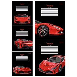 тетрадь  12л клетка цв. обл "шикарная машина"