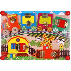 бизиборд "паровозик" 35*25см. игрушка