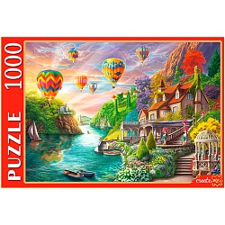 пазлы 1000 элементов пейзаж с воздушными шарами