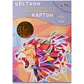 Картон цветной фольгинированный голограф.  А4 5л. 5цв. "Лев"