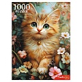 Пазлы 1000 элементов Котёнок в цветах